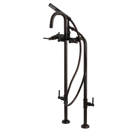 Aqua Vintage CCK8405DL Freestanding Tub Faucet with Supply Line, Stop Valve, Oil Rubbed Bronze CCK8405DL